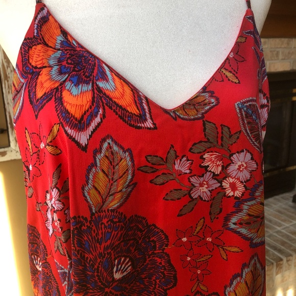 NWT Tahari Size Small Persimmon/ multi-color halter-back dress w/ pockets - Picture 2 of 11
